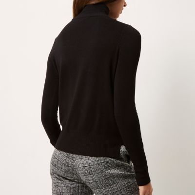 Black knit turtleneck jumper